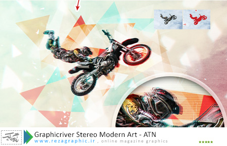 اکشن افکت هنر مدرن استریو فتوشاپ گرافیک ریور- Graphicriver Stereo Modern Art   | رضاگرافیک 